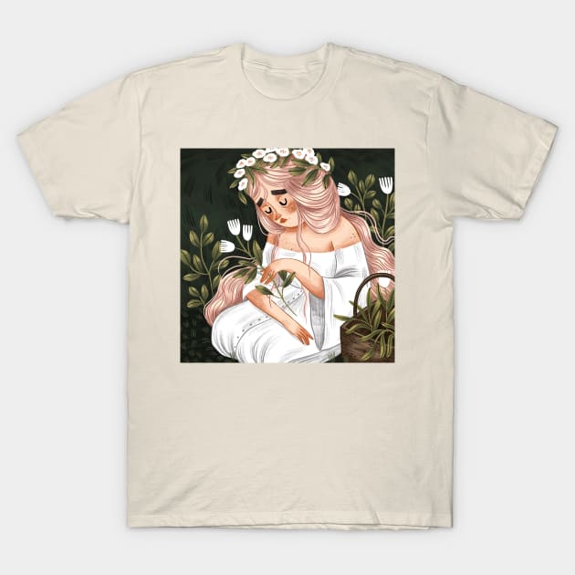 Flower Picking T-Shirt by Iz Ptica